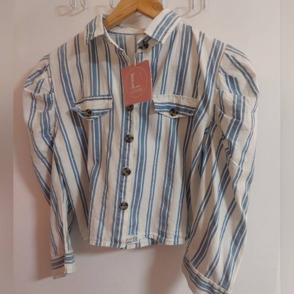 Striped Button-Up Shirt - Picture 2 of 6